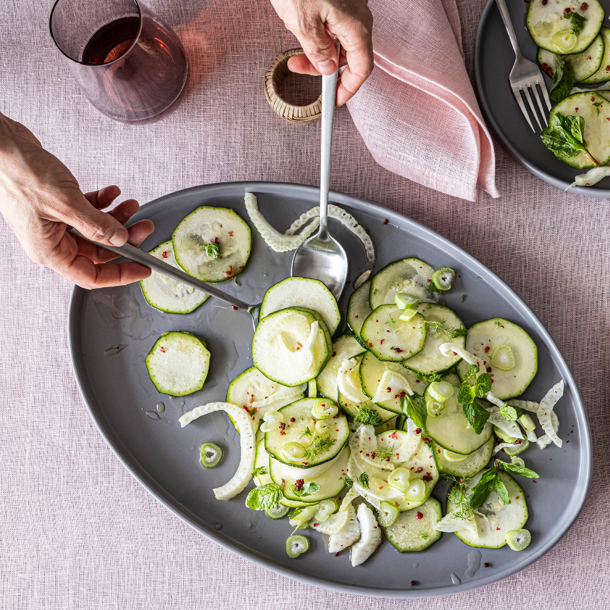 Over&Back Stackable Stoneware Serving Platter - Thumbnail 2